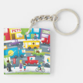 Stadt-Straße Schlüsselanhänger (Rückseite)