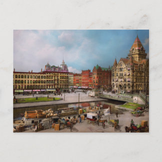 Stadt - Syrakus NY - Der Clinton Square Canal 1905 Postkarte