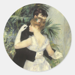 Stadt Tanz von Pierre Renoir, Vintage Fine Art Runder Aufkleber