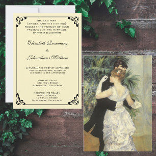 Stadt-Tanz von Renoir Vintage-Kunst Hochzeit Einladung