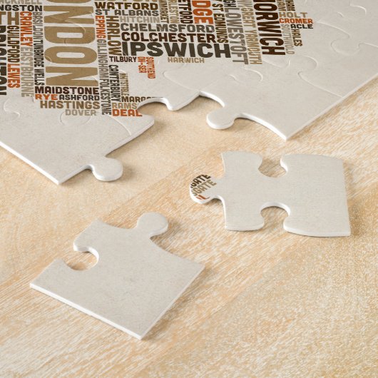 Stadt-Textabbildung Großbritanniens BRITISCHE Puzzle (Seite)