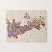 Stadt-Textabbildung Großbritanniens BRITISCHE Puzzle (Horizontal)