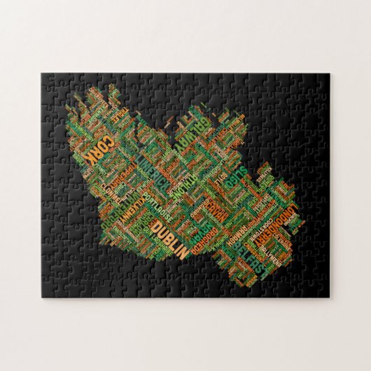 Stadt-Textabbildung Irlands Eire Puzzle (Horizontal)