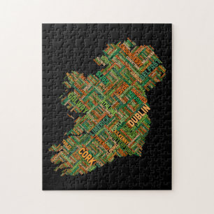 Stadt-Textabbildung Irlands Eire Puzzle