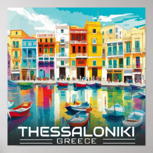Stadt Thessaloniki, griechischer Bezirk Ladadika Poster