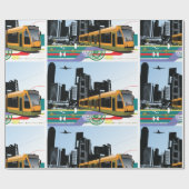 Stadt-Tram-Packpapier Geschenkpapier (Flach)