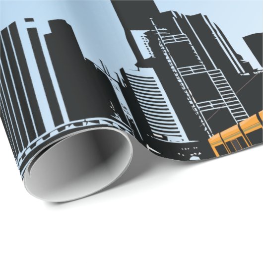 Stadt-Tram-Packpapier Geschenkpapier (Rolleneckpunkt)