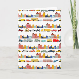 Stadt Transport Fahrzeuge Lastwagen Autos Kinder Karte