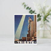 Stadt Triest, Italien. Nachthimmel. Vintage Postkarte (Stehend Vorderseite)