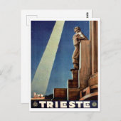 Stadt Triest, Italien. Nachthimmel. Vintage Postkarte (Vorne/Hinten)