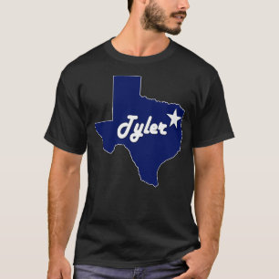 Stadt Tyler Texas Lone Staat Map Navy Blue T-Shirt