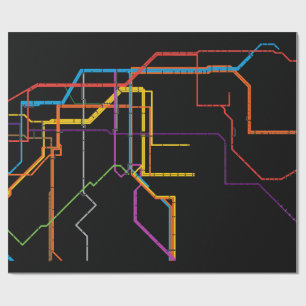Stadt-U-Bahn-Karte Geschenkpapier