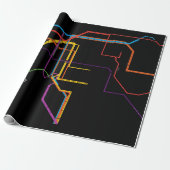 Stadt-U-Bahn-Karte Geschenkpapier (Ungerollt)