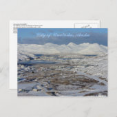 Stadt Unalaska im Winter, Insel Unalaska Postkarte (Vorne/Hinten)
