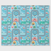 Stadt- und Bahntrassen Geschenkpapier (Flach)