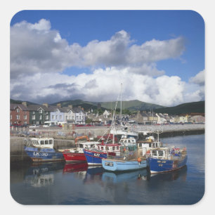 Stadt und Hafen, Dingle, County Kerry, Quadratischer Aufkleber