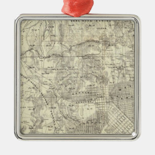 Stadt und Landkreis von San Francisco Silbernes Ornament