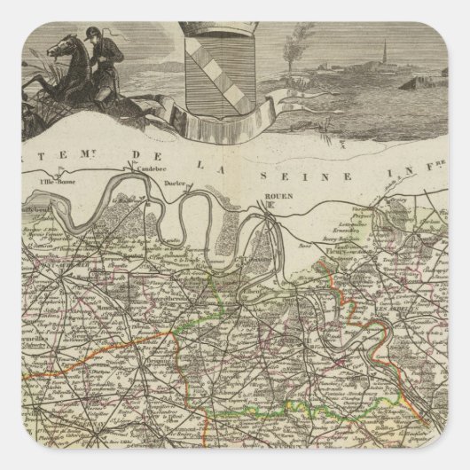 Stadt und Städte Quadratischer Aufkleber (Vorderseite)