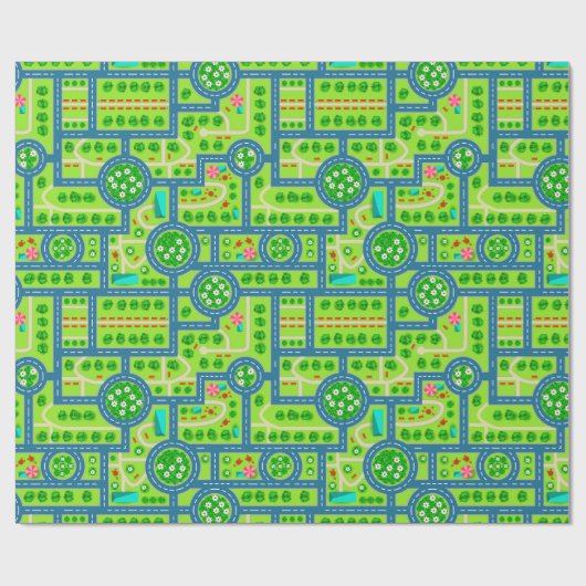 Stadt und Straße Geschenkpapier (Flach)