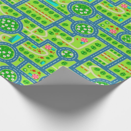 Stadt und Straße Geschenkpapier (Ecke)