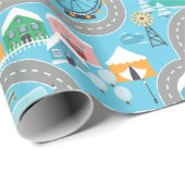 Stadt und Straße Geschenkpapier (Rolleneckpunkt)