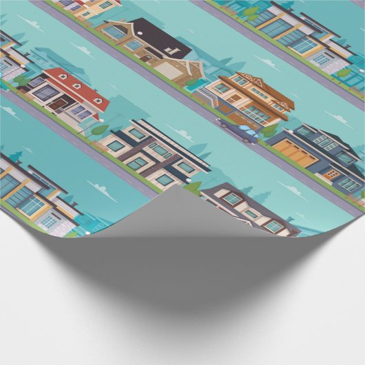 Stadt und Straße Geschenkpapier (Ecke)