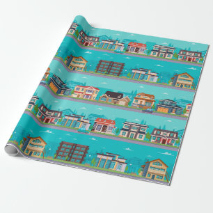 Stadt und Straßen Geschenkpapier