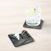 Stadt verlassen | Postapokalyptische Dystopie Getränkeuntersetzer (Rechte Seite)