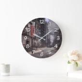 Stadt verlassen | Postapokalyptische Dystopie Große Wanduhr (Zuhause)
