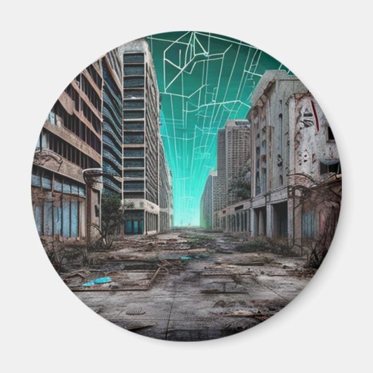 Stadt verlassen | Postapokalyptische Dystopie Magnet (Vorne)