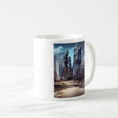 Stadt verlassen | Postapokalyptische dystopische W Kaffeetasse (VorderseiteRechts)