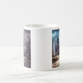Stadt verlassen | Postapokalyptische dystopische W Kaffeetasse (Mittel)