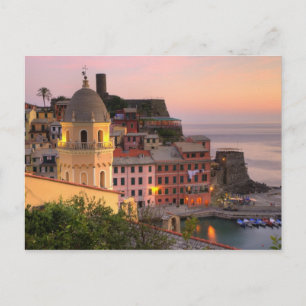 Stadt Vernazza am Abend, Cinque Postkarte