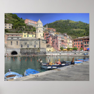 Stadt Vernazza, Cinque Terre, Ligurien Poster