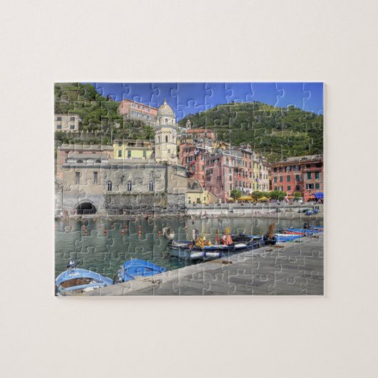Stadt Vernazza, Cinque Terre, Ligurien Puzzle (Horizontal)