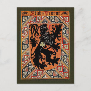 Stadt Veurne, Belgien (Vintage-Wappen) Postkarte