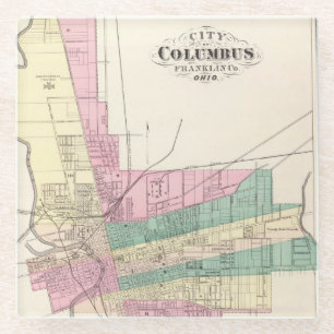Stadt von Columbus, Franklin County, Ohio Glasuntersetzer
