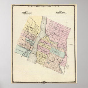 Stadt von Ft Howard, Stadt des Green Bay Poster