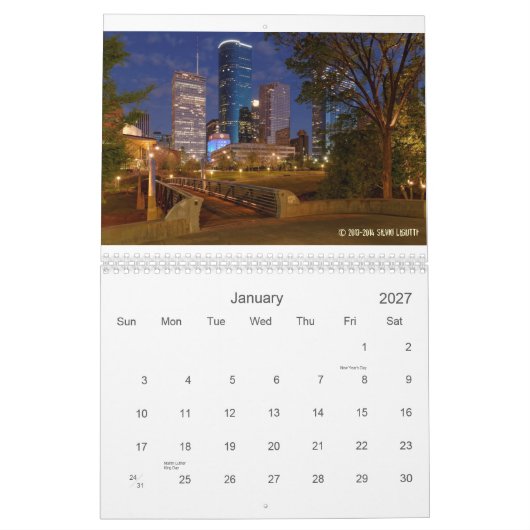 Stadt von Houston-Kalender Kalender (Jan 2027)