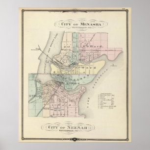 Stadt von Menasha, Stadt von Neenah Poster