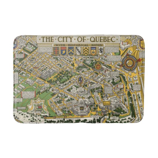Stadt von Quebec-Karte Badematte (Vorderseite)