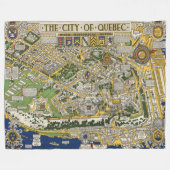 Stadt von Quebec-Karte Fleecedecke (Vorderseite (Horizontal))