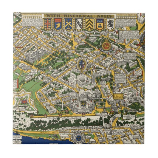 Stadt von Quebec-Karte Fliese (Vorderseite)