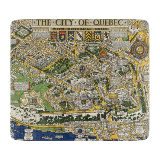 Stadt von Quebec-Karte Schneidebrett (Vorderseite)