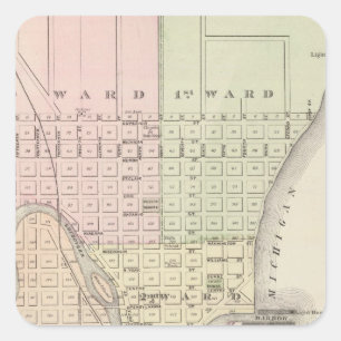 Stadt von Sheboygan, Landkreissitz von Sheboygan Quadratischer Aufkleber