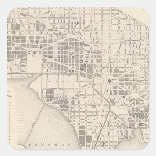 Stadt Washington 2 Quadratischer Aufkleber (Vorderseite)