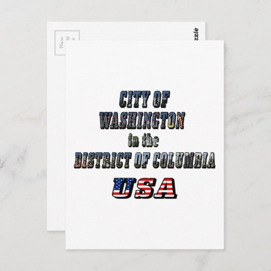Stadt Washington im District of Columbia USA Postkarte (Vorne/Hinten)