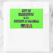 Stadt Washington im District of Columbia USA Rechteckiger Aufkleber (Tasche)