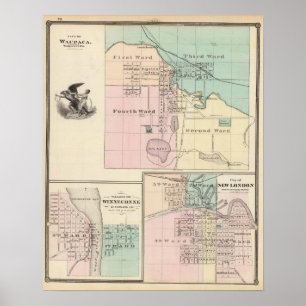 Stadt Waupaca, Dorf Winneconne Poster