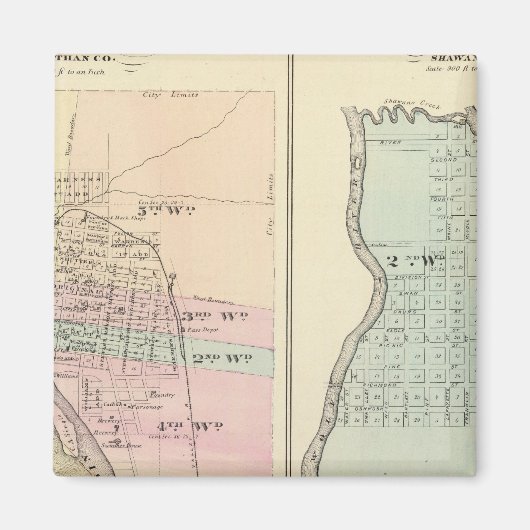 Stadt Wausau, Dorf Shawano Magnet (Vorne)